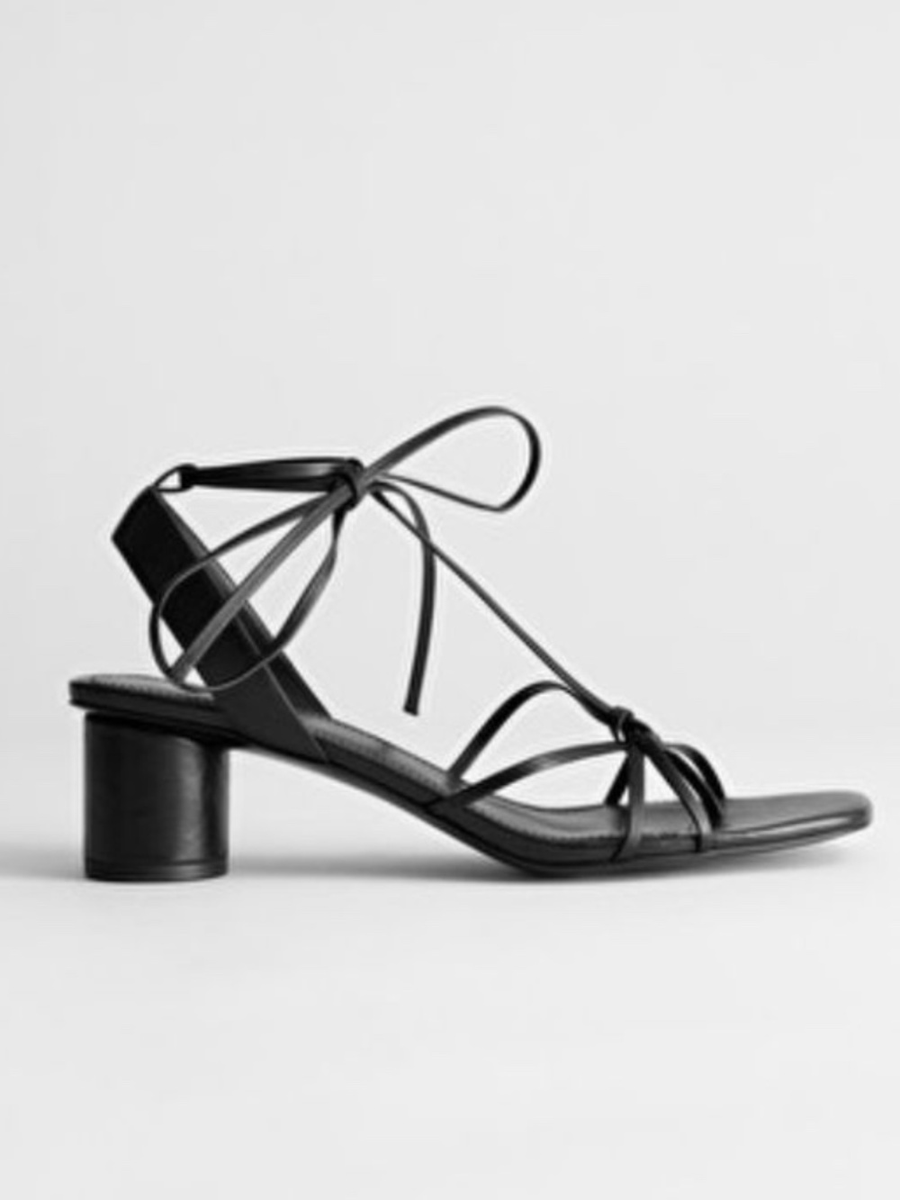 & Other Stories strappy leather square toe t strap t-bar sandal open thong toe